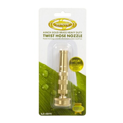 Sun Joe 4-Inch Solid Brass Heavy Duty Twist Hose Nozzle (SJI-4BHN)