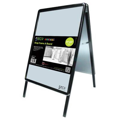 Seco® Snap Frame A-Board Sidewalk Signs, 22 x 28, Black (2228ABBLACK)