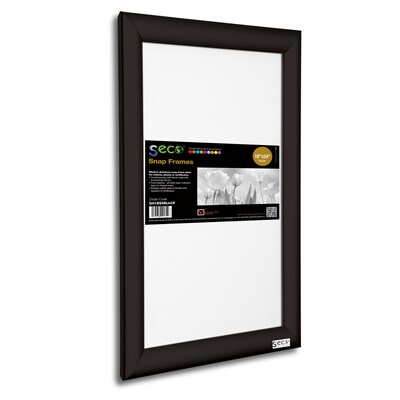 Seco® Front Load Easy Open Snap Poster Frame, 18" x 24", Black Aluminum (SN1824BLACK)