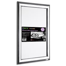 Seco® Front Load Easy Open Snap Poster Frame, 8.5 x 11, Polished Silver Effect (SN8511CHRO)