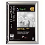 Seco® Front Load Easy Open Snap Poster Frame, 11 x 17, Silver Anodized Aluminum (SN1117-SV)