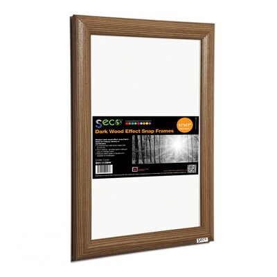 Seco® Front Load Easy Open Snap Poster Frame, 11 x 17, Dark Wood Effect (SN1117DW)