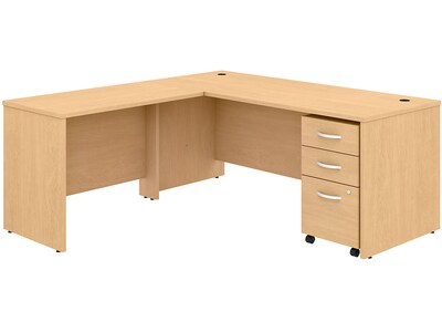 Bush Business Furniture Studio C 71 L-Shaped Desk with Mobile File Cabinet, Natural Maple (STC007ACSU)