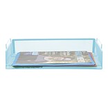 Mind Reader Stackable Front Loading Letter Tray, Turquoise, Metal (DSTACK2-TUR)