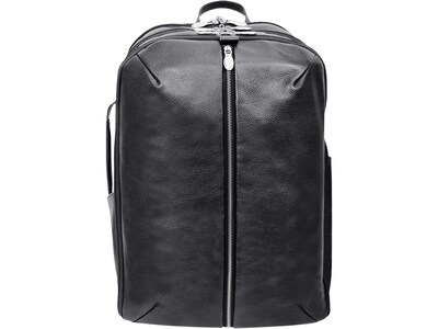 McKlein U Series Englewood Laptop Backpack, Black Leather (78895)