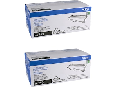 Brother TN-750 Black High Yield Toner Cartridge, 2/Pack   (TN7502PK)