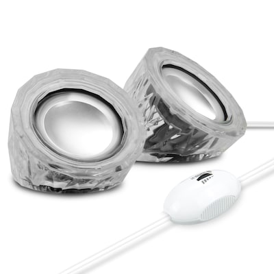 GOgroove Mini Clear USB Computer Speakers with LED Lighting (4333475)
