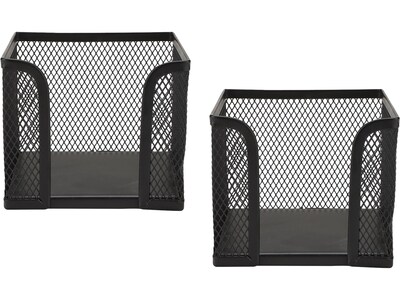 Mind Reader Network Collection Steel Memo Holder Basket, Black, 2/Pack (POSTME2-BLK)