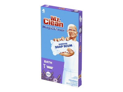 Mr. Clean Magic Eraser Bath White Scouring Pad, Lavender Scent, 4/Pack (51099)