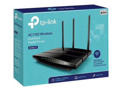 TP-LINK AC1750 Dual Band Wireless and Ethernet Router, Black (ARCHER A7)