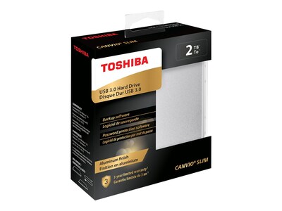 Toshiba Canvio 2TB USB 3.0 External Hard Drive, Silver (HDTD320XS3EA)