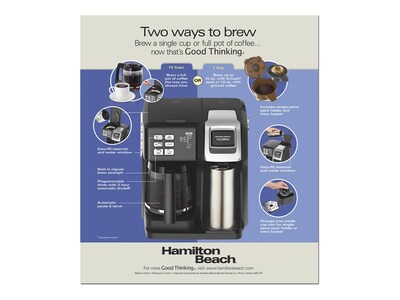 Hamilton Beach 2 Flex brew Black Single-Serve Coffee Maker in the Single-Serve  Coffee Makers department at