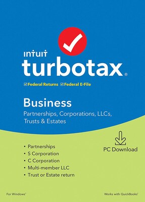 Intuit TurboTax Business Fed and E-File 2019 for 1 User, Windows, Download (0607302)