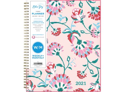 2021 Blue Sky 8.5 x 11 Planner, Garden Flower, Multicolor (101617-21)