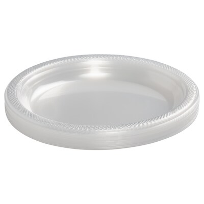 JAM Paper® Round Plastic Disposable Party Plates, Medium, 9 Inch, Clear, 20/Pack (9255320679)