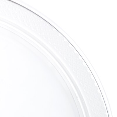 JAM Paper® Round Plastic Disposable Party Plates, Medium, 9 Inch, Clear, 20/Pack (9255320679)