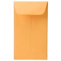 JAM Paper #3 Coin Envelope, 2 1/2 x 4 1/4, Brown Kraft, 50/Pack (1623989I)