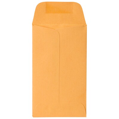JAM Paper #3 Kraft Coin Envelope, 2 1/2 x 4 1/4, Brown Kraft, 50/Pack (1623989I)