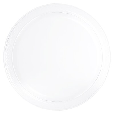 JAM Paper® Round Plastic Disposable Party Plates, Small, 7 Inch, Clear, 20/Pack (7255320678)