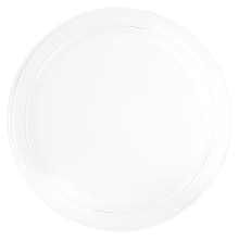 JAM Paper® Round Plastic Disposable Party Plates, Small, 7 Inch, Clear, 20/Pack (7255320678)