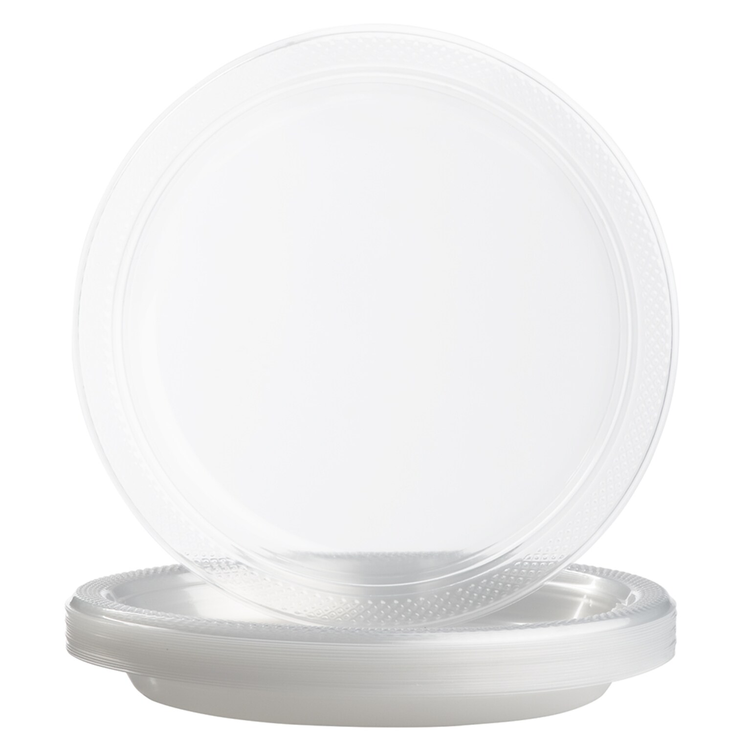 JAM Paper® Round Plastic Disposable Party Plates, Medium, 9 Inch, Clear, 20/Pack (9255320679)