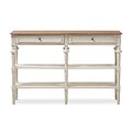 Baxton Studio Marquetterie 55.12 W x 15.75 D Console Table, White and Light Brown (7188-STPL)