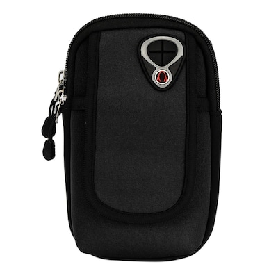 Black Neoprene Zipper Pouch Workout Exercise Armband for cellphone Universal