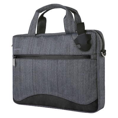 Vangoddy Laptop Messenger, Black/Gray Nylon (NBKLEA608)