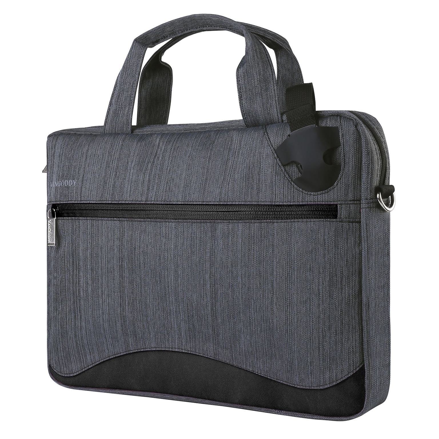 Vangoddy Laptop Messenger, Black/Gray Nylon (NBKLEA608)