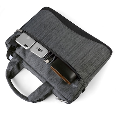 Vangoddy Laptop Messenger, Black/Gray Nylon (NBKLEA608)