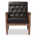 Baxton Studio Sorrento 27.11 W x 29.45 D Accent Chair, Dark Brown (6765-STPL)