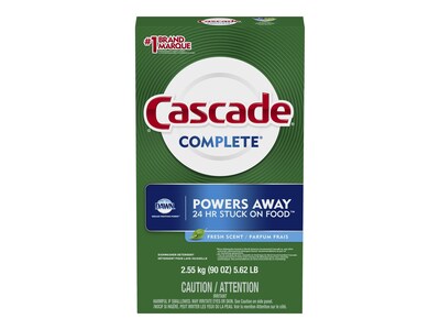 Cascade Complete Powder Dishwasher Detergent, Fresh Scent, 90 oz., (53991)