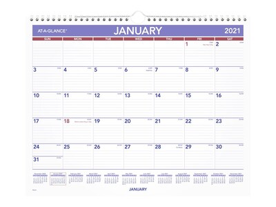 2021 AT-A-GLANCE 12" x 15" Wall Calendar, White (PM828 ...