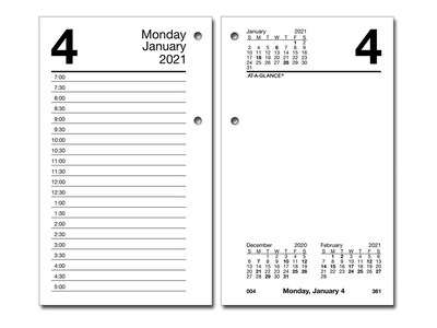 2021 AT-A-GLANCE 6 x 3.5 Loose-Leaf Desk Refill Calendar, White (E717-50-21)