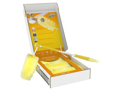 Swiffer 360 Heavy Duty 3 ft. Extender Handle Starter Fiber Dusters Kit, Yellow (77300)