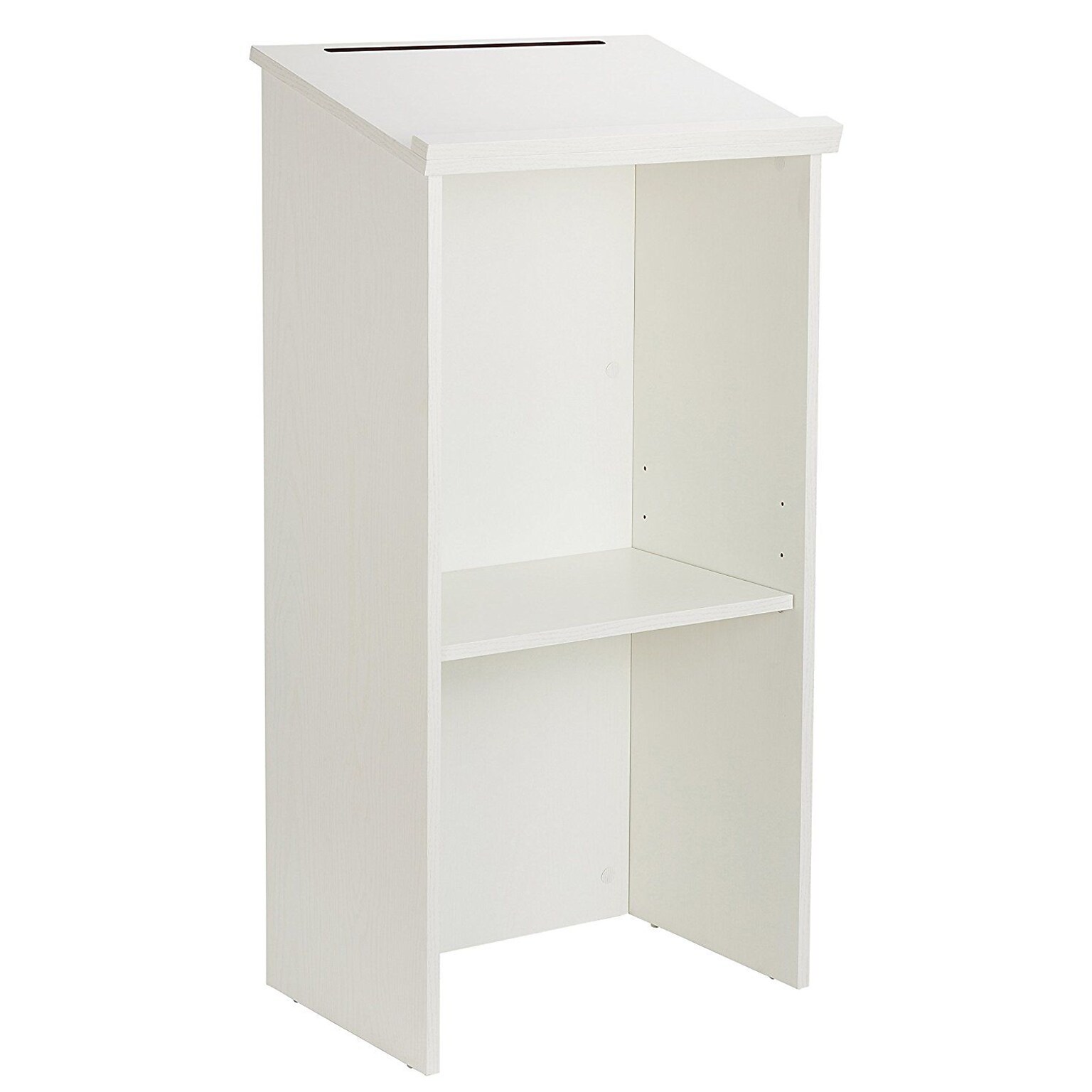 AdirOffice 46H Floor Standing Lectern with Adjustable Shelf, White (661-01-WHI)