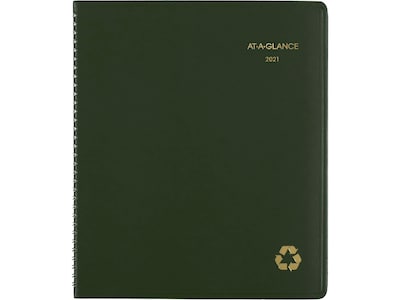 2021 AT-A-GLANCE 9 x 11 Planner, Recycled, Green (70260G60)