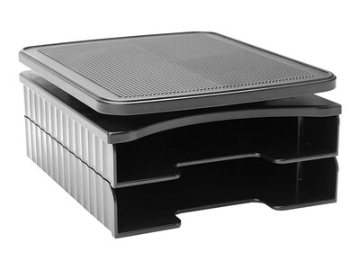 Mind Reader Front Loading Letter Tray, Black, Plastic (FILSWIV2-BLK)