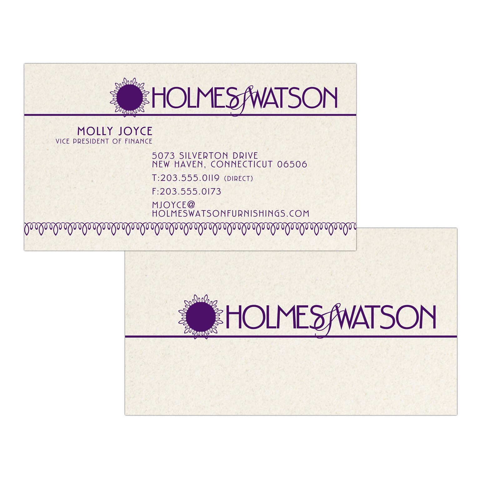 Custom 1-2 Color Business Cards, Natural Fiber 80# Cover Stock, Flat Print, 1 Custom Ink, 2-Sided, 250/PK