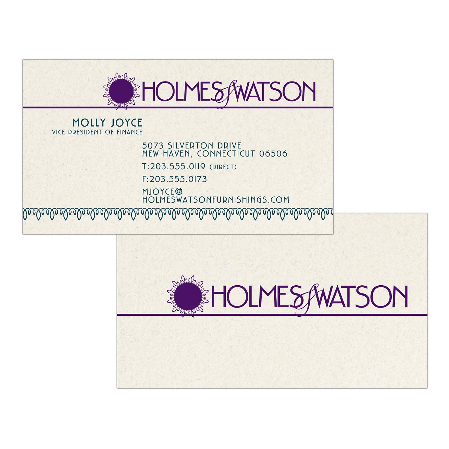 Custom 1-2 Color Business Cards, Natural Fiber 80# Cover Stock, Flat Print, 2 Custom Inks, 2-Sided, 250/PK