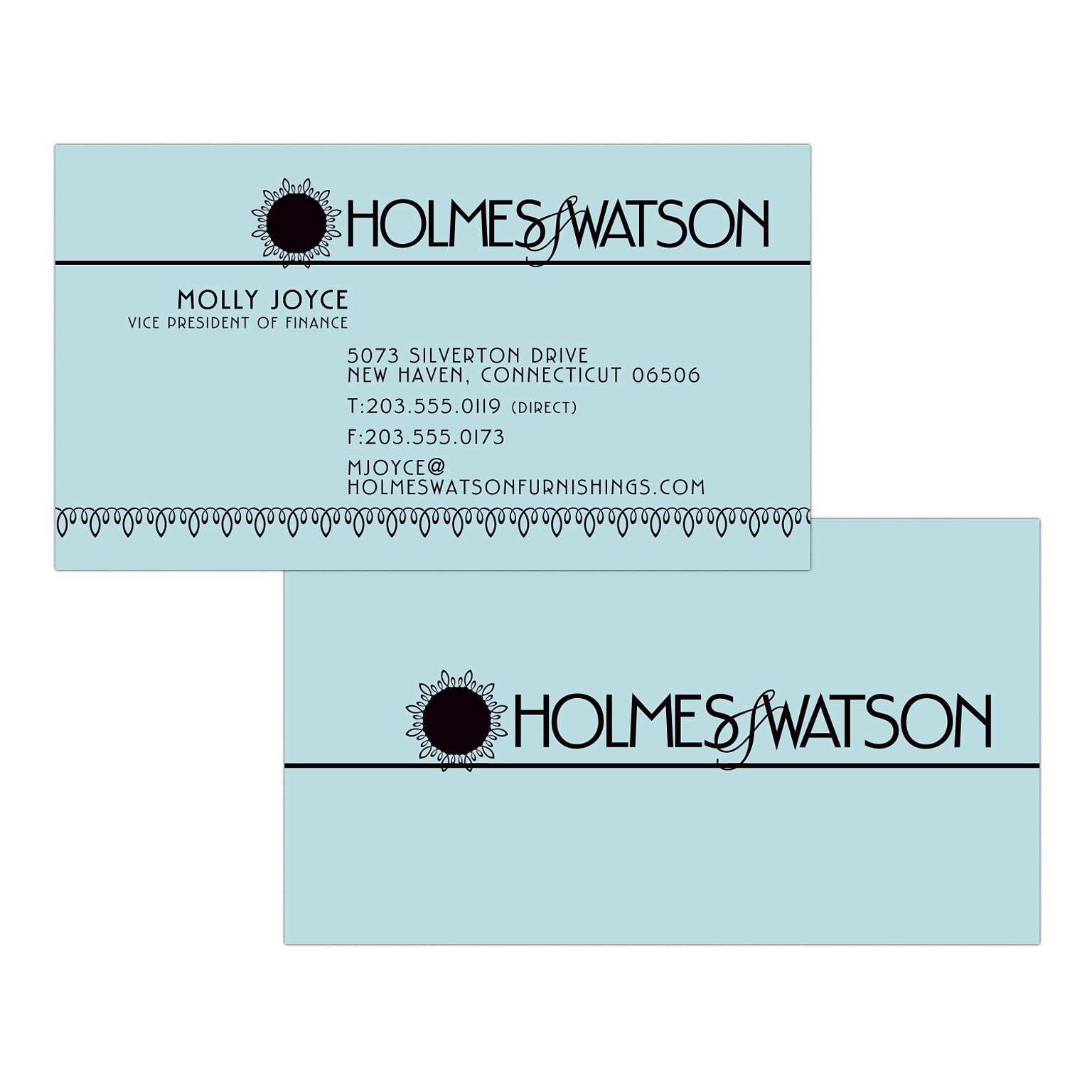 Custom 1-2 Color Business Cards, Blue Index 110# Cover Stock, Flat Print, 1 Standard Ink, 2-Sided, 250/PK