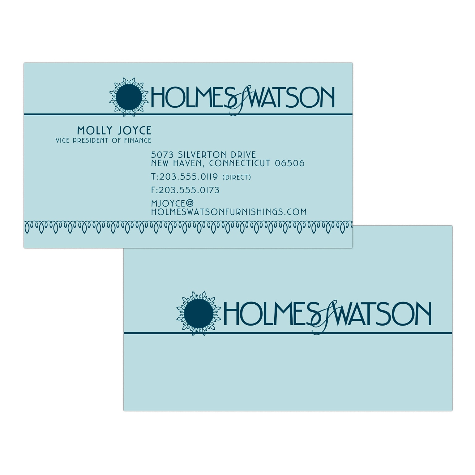 Custom 1-2 Color Business Cards, Blue Index 110# Cover Stock, Flat Print, 1 Custom Ink, 2-Sided, 250/PK