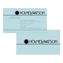 Custom 1-2 Color Business Cards, Blue Index 110# Cover Stock, Flat Print, 2 Standard Inks, 2-Sided,
