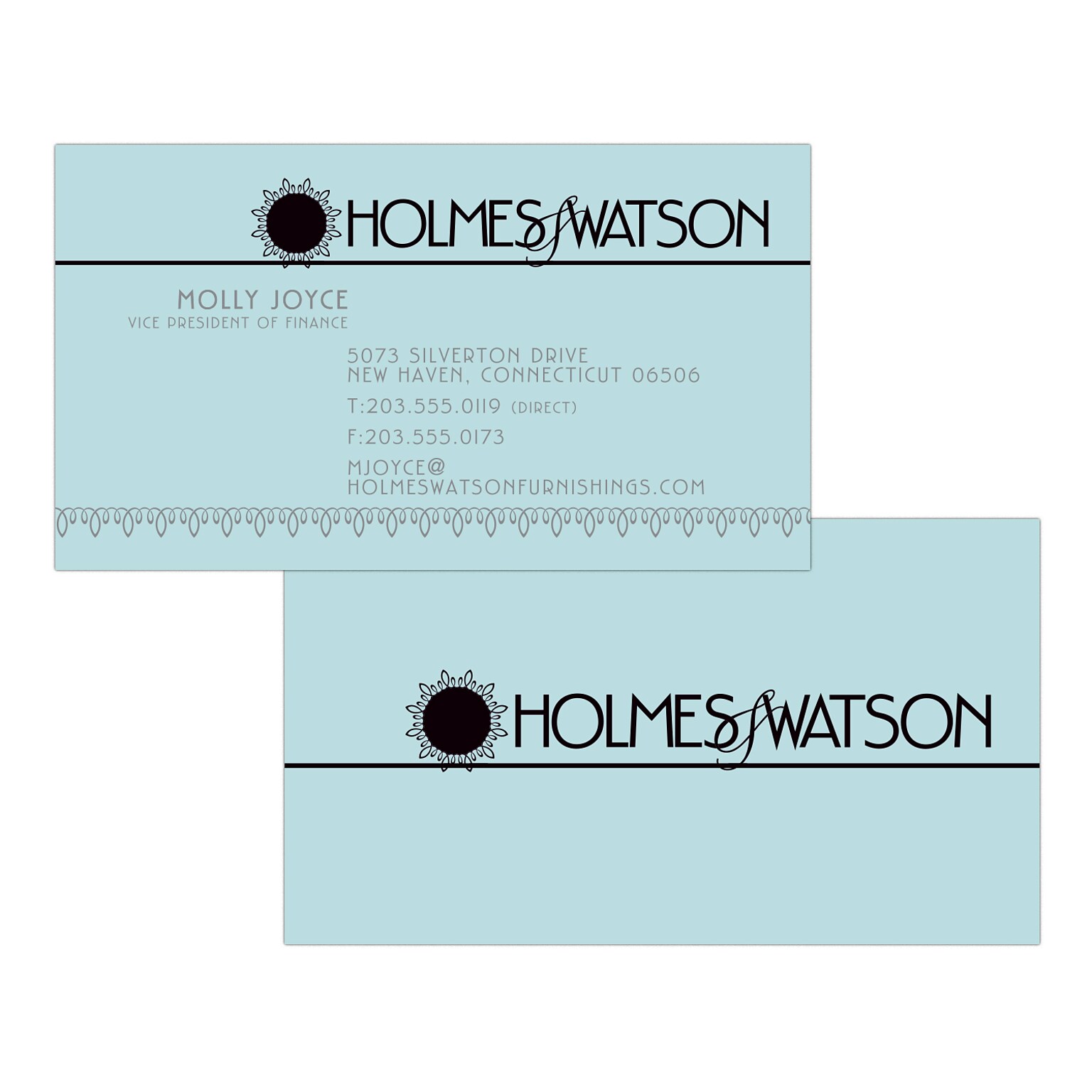 Custom 1-2 Color Business Cards, Blue Index 110# Cover Stock, Flat Print, 2 Standard Inks, 2-Sided, 250/PK
