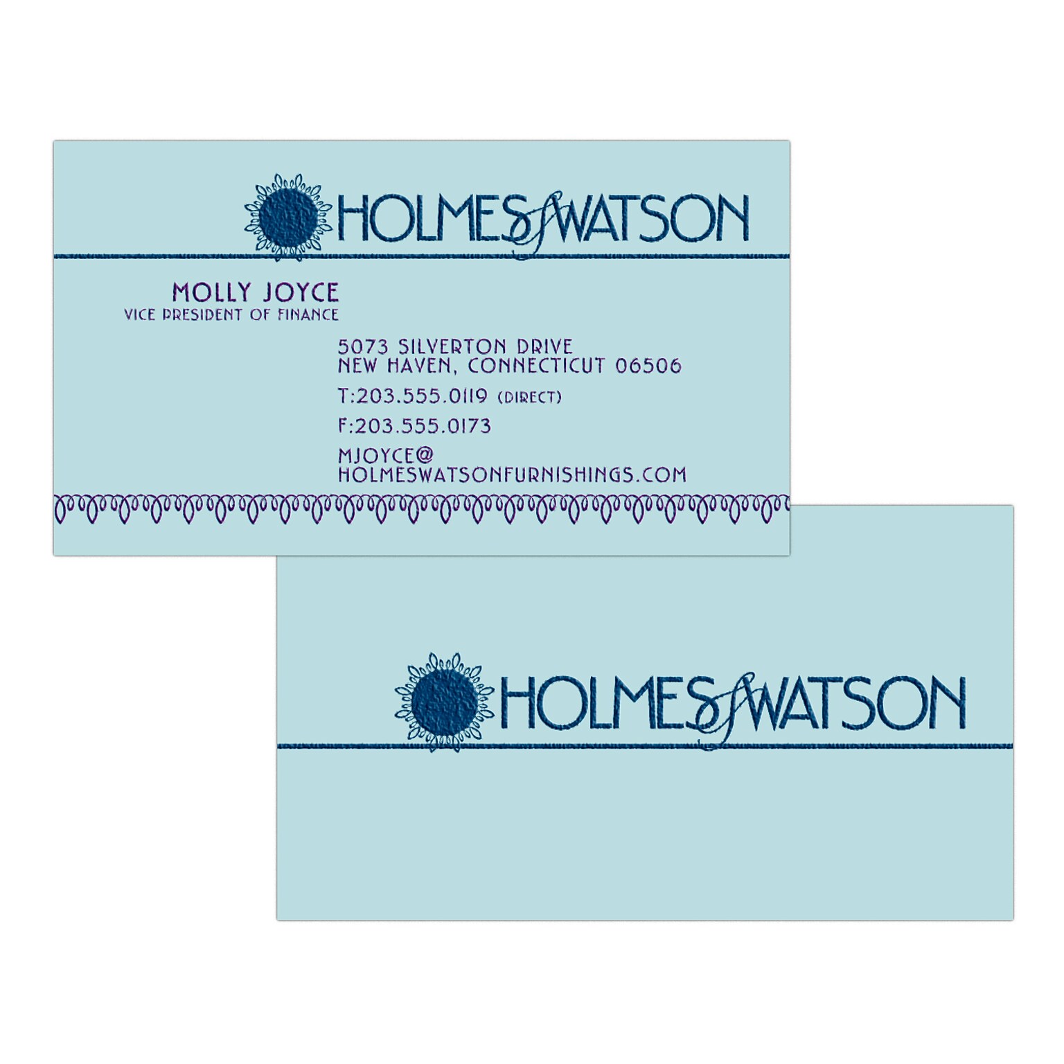 Custom 1-2 Color Business Cards, Blue Index 110# Cover Stock, Raised Print, 2 Custom Inks, 2-Sided, 250/PK