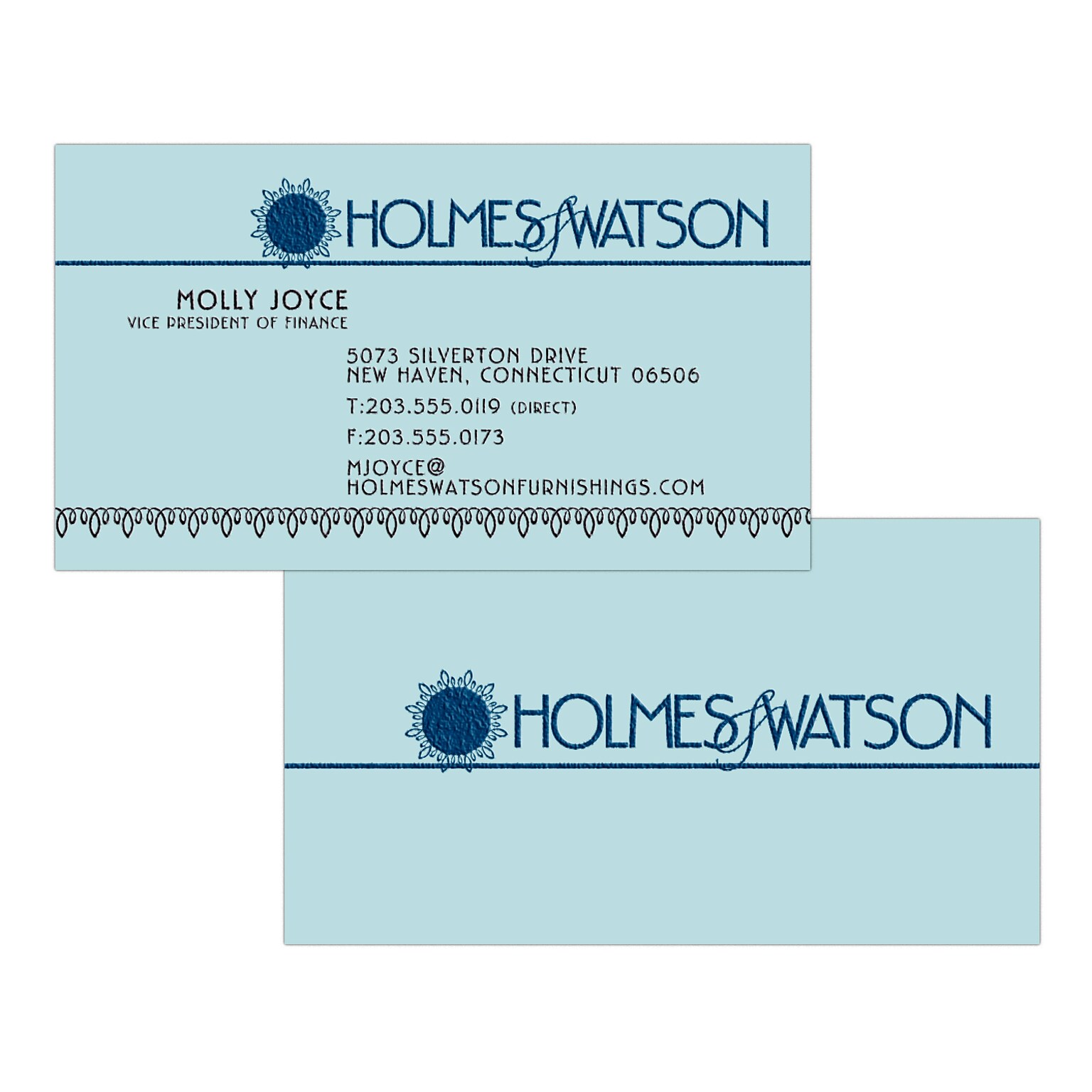 Custom 1-2 Color Business Cards, Blue Index 110# Cover Stock, Raised Print, 1 Standard & 1 Custom Inks, 2-Sided, 250/PK