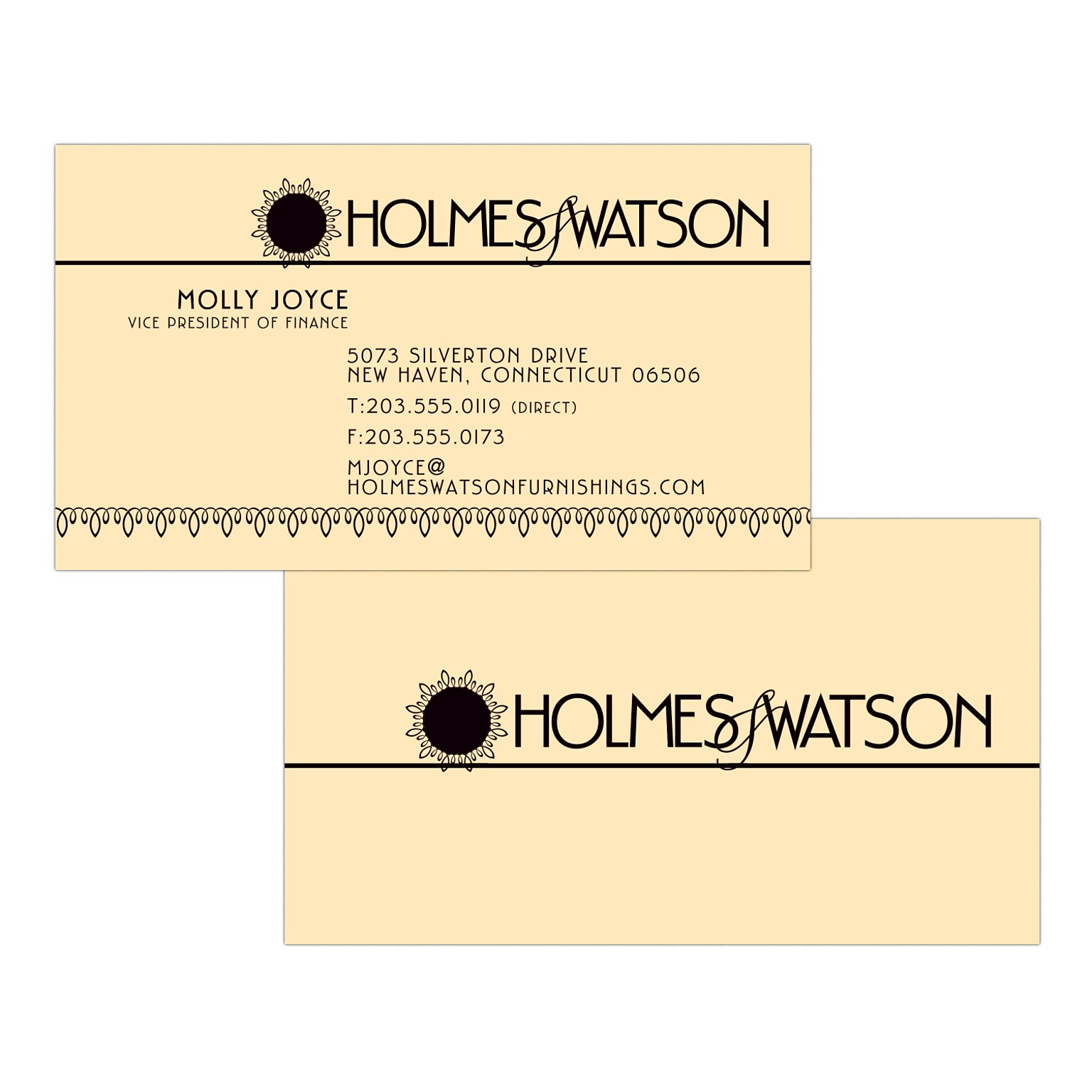 Custom 1-2 Color Business Cards, Ivory Index 110# Cover Stock, Flat Print, 1 Standard Ink, 2-Sided, 250/PK