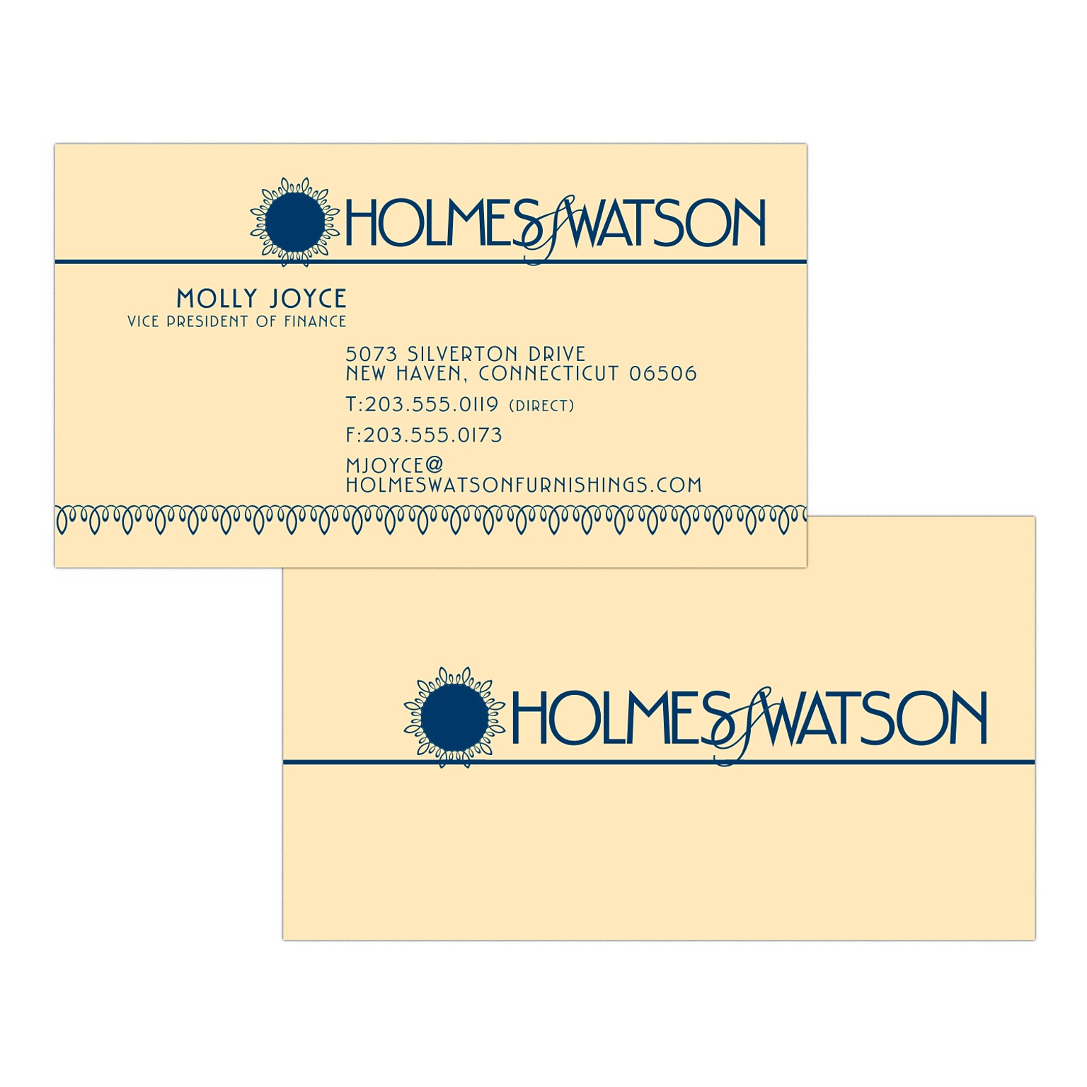 Custom 1-2 Color Business Cards, Ivory Index 110# Cover Stock, Flat Print, 1 Custom Ink, 2-Sided, 250/PK