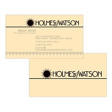 Custom 1-2 Color Business Cards, Ivory Index 110# Cover Stock, Flat Print, 2 Standard Inks, 2-Sided,
