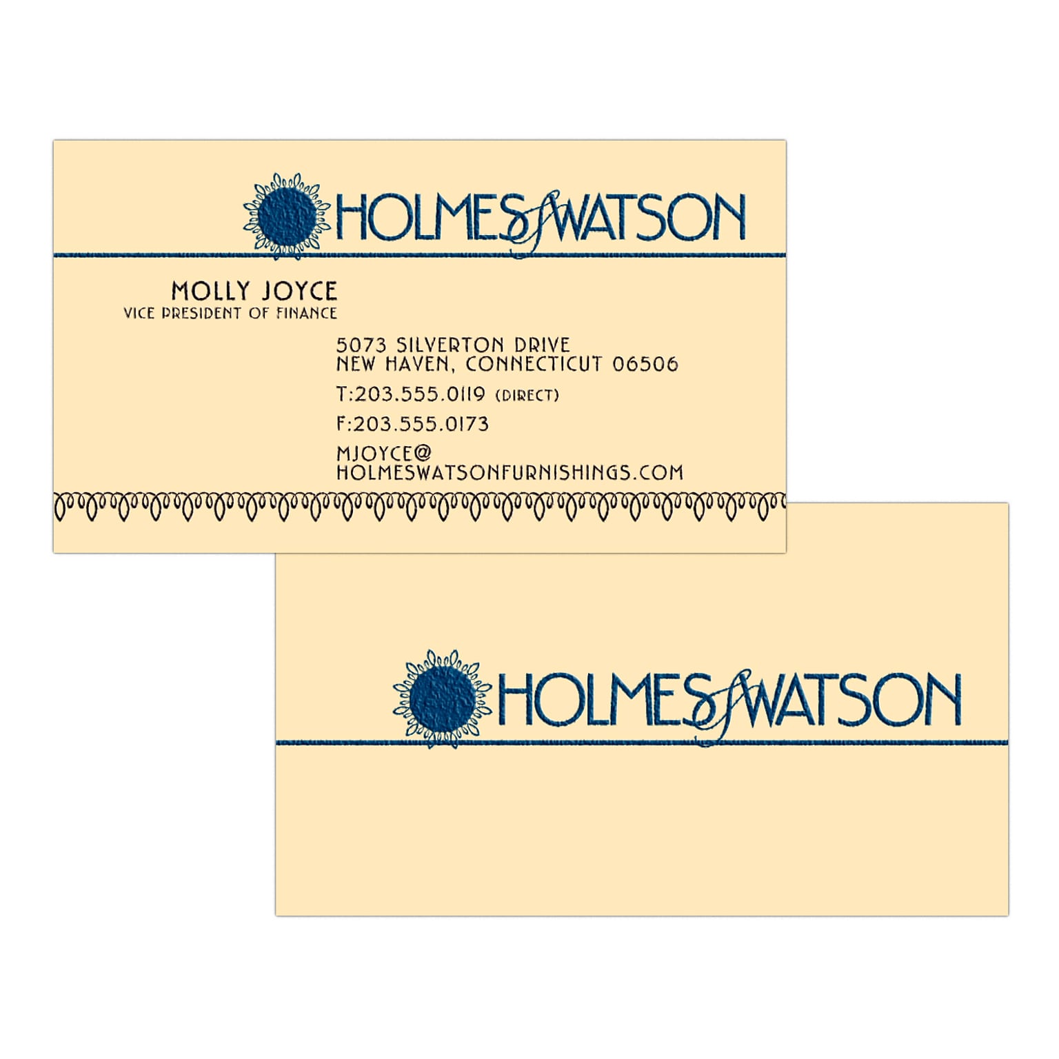 Custom 1-2 Color Business Cards, Ivory Index 110# Cover Stock, Raised Print, 1 Standard & 1 Custom Inks, 2-Sided, 250/PK